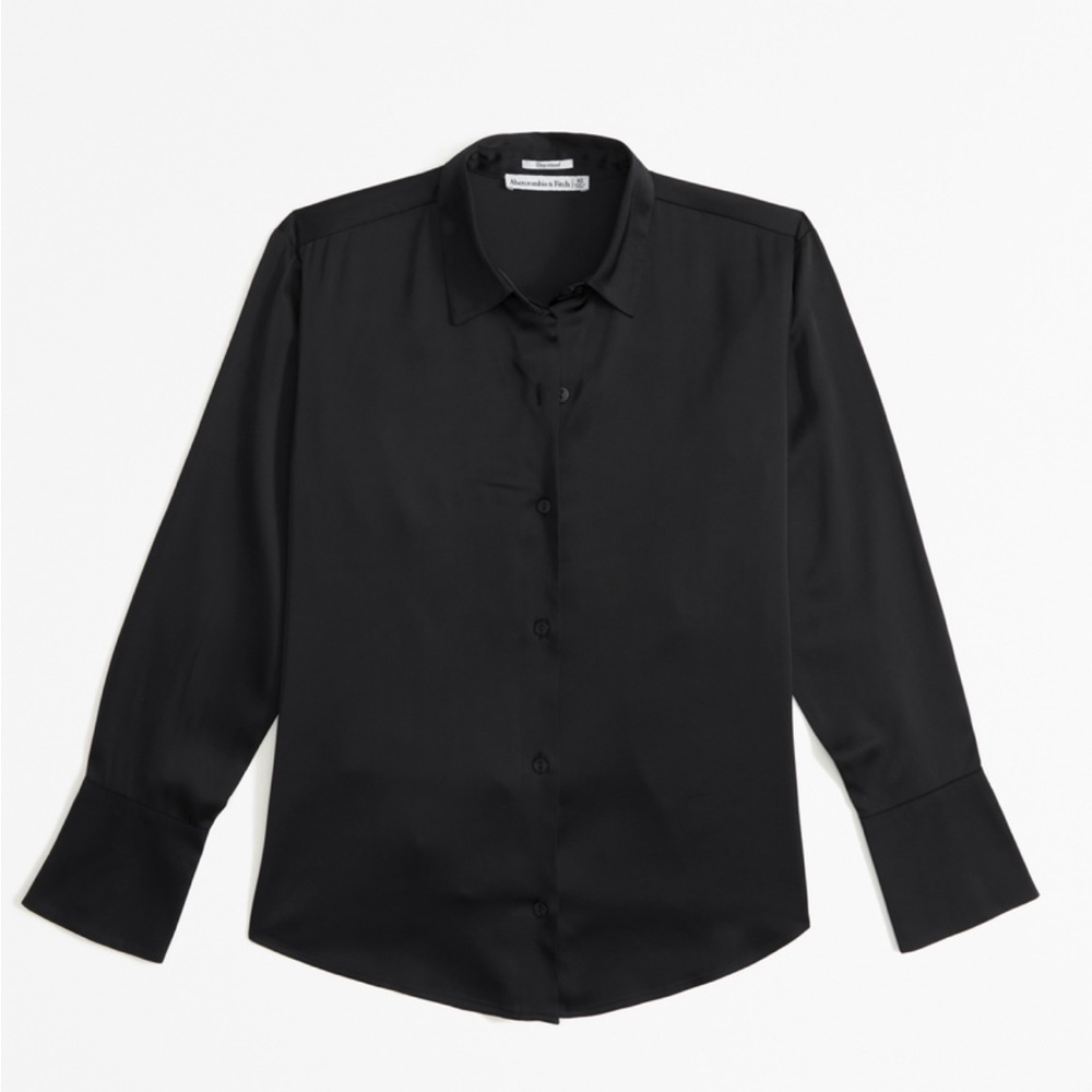 Abercrombie & Fitch black satin blouse. Never worn!